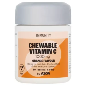 ASDA Immunity 1 a day Chewable Vitamin C 1000mg Orange Flavour 60 Tablets