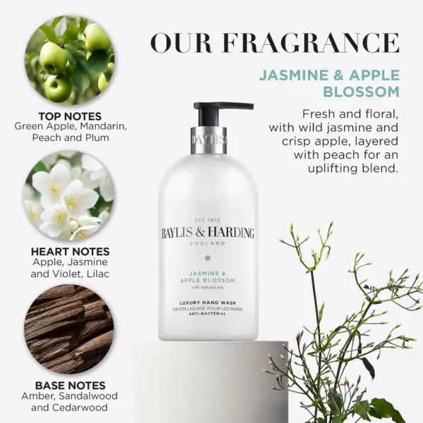 Baylis & Harding Antibacterial Jasmine Hand Wash 500Ml - Image 3
